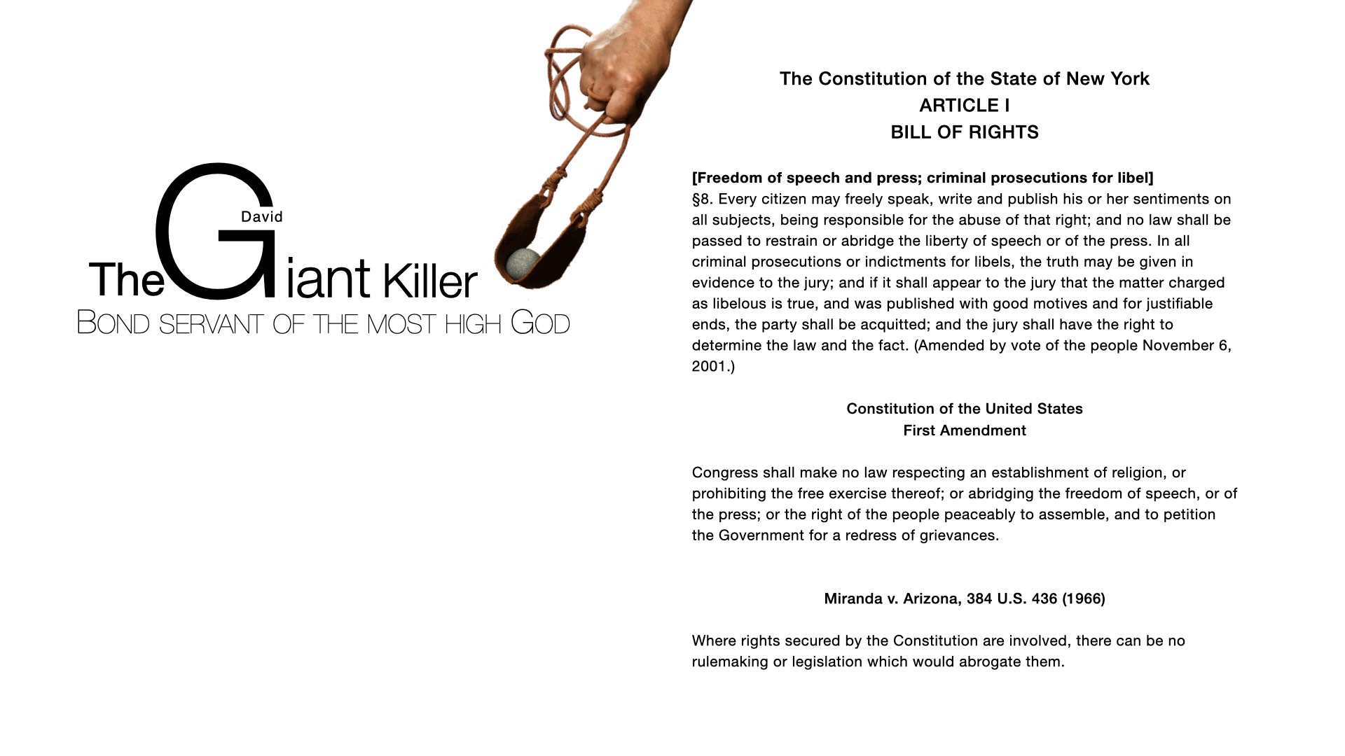 David the Giant Killer